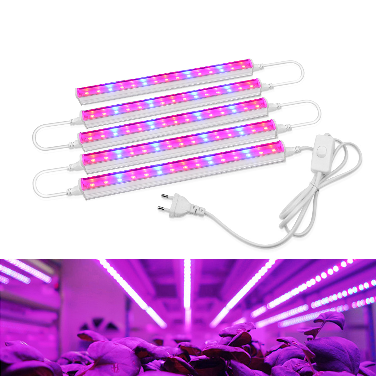 Hydroponic Nft Channel - AC220V 110V LED Grow Light 1-5Pcs