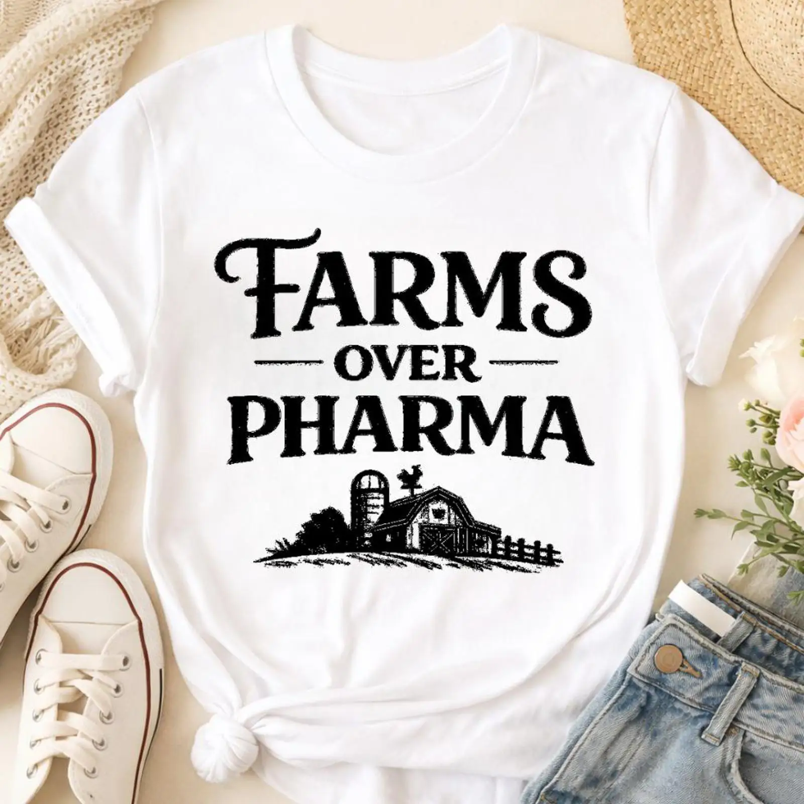 Sustainable Agriculture/Farming - Farms Over Pharma T Shirt Eco