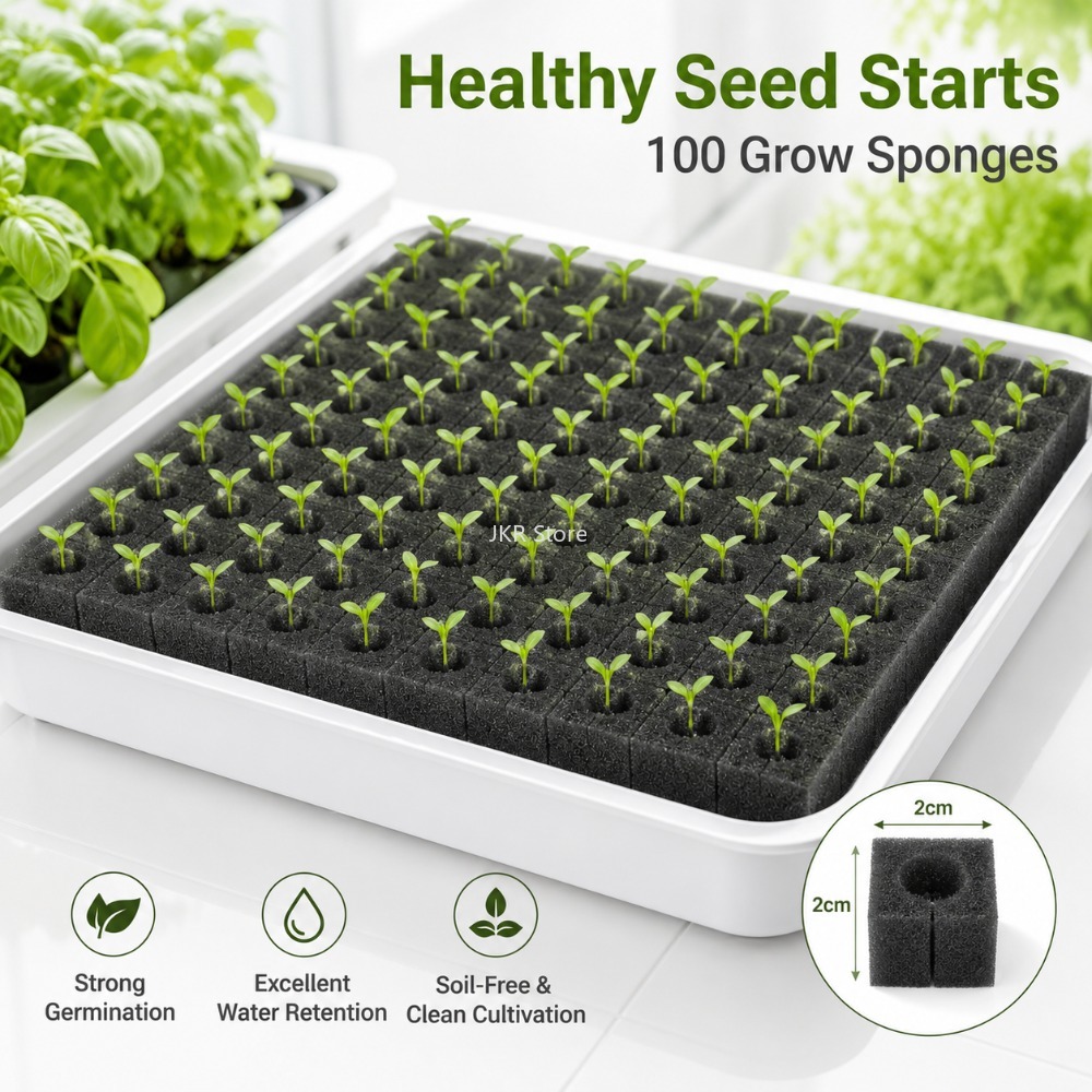 100Pcs Hydroponic Plant Sponge - Nursery Plug Tray recension och pris