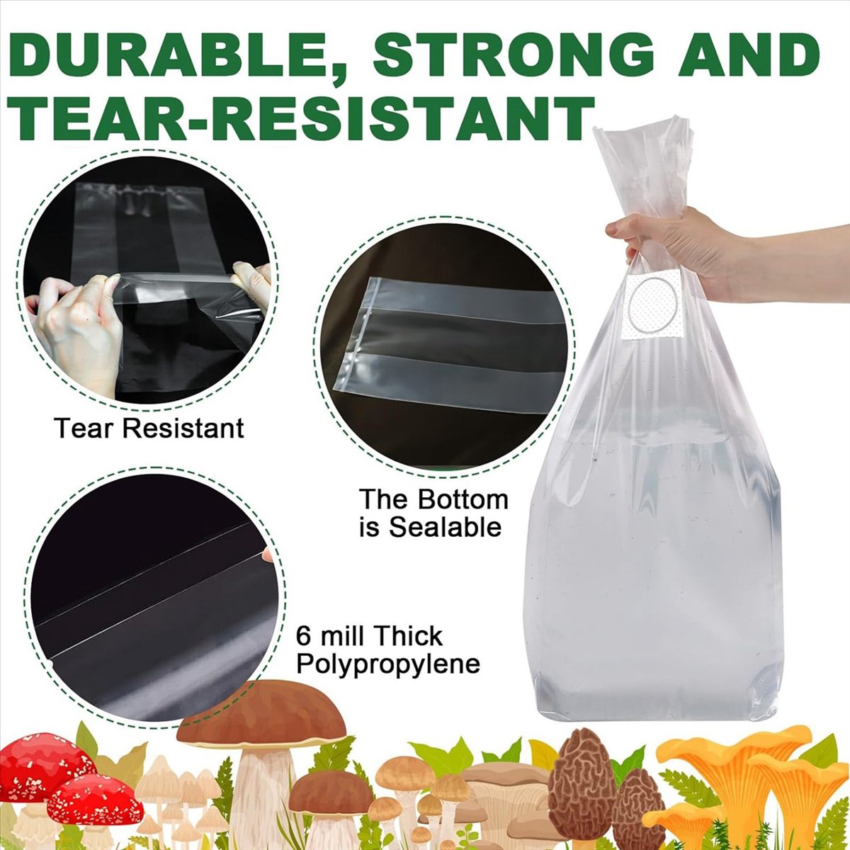 Mushroom Grow Bags,25 Pack Pol - Mushroom Spawn Bag recension och pris