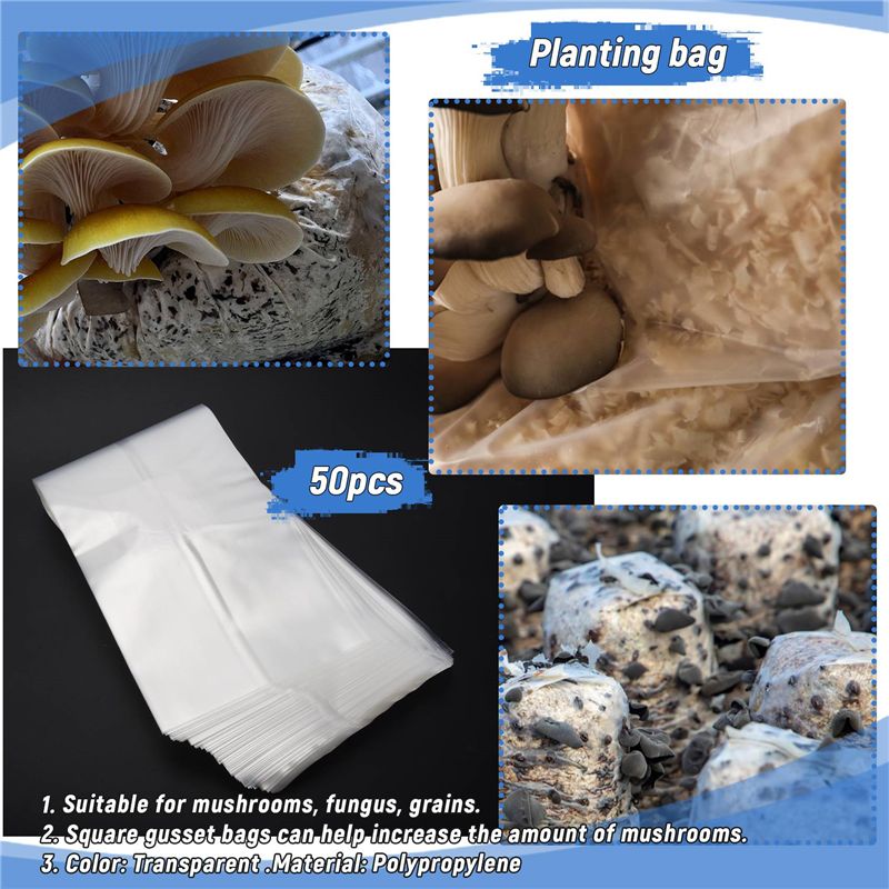 ABSJ-50Pcs 10X20 Inch PVC Mush - Mushroom Spawn Bag recension och pris