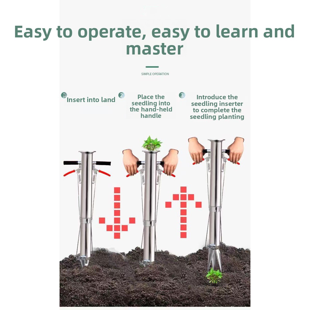 Hand Stainless Steel Seedling  - Manual Seeder Hand recension och pris